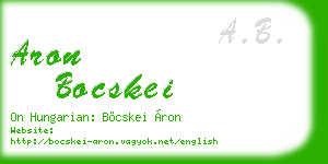 aron bocskei business card